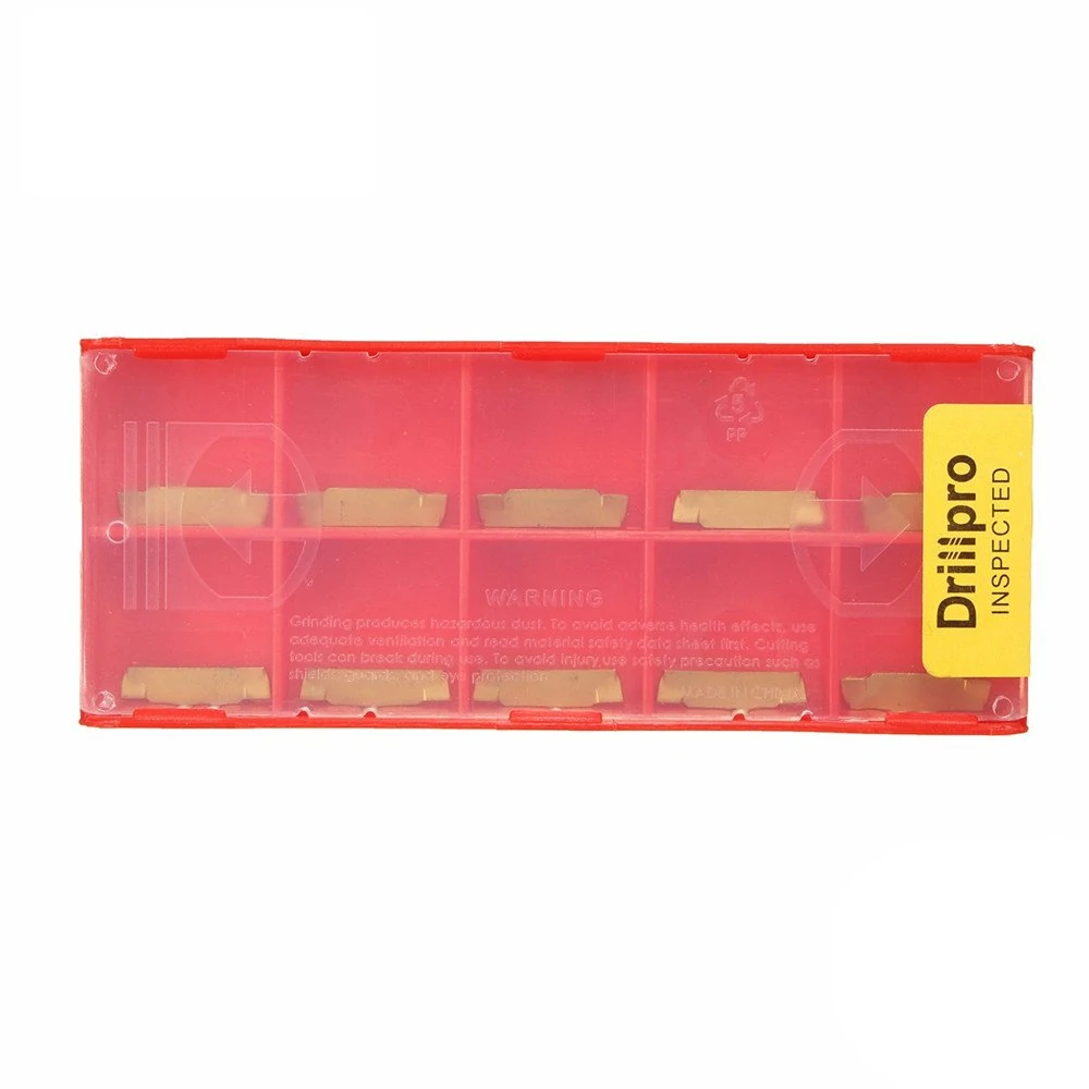 Drillpro 10Pcs MGMN200-G Carbide Inserts Blades For MGEHR/MGIVR Grooving Cut-off Tool Carbide Insert Lathe Cutter Tool