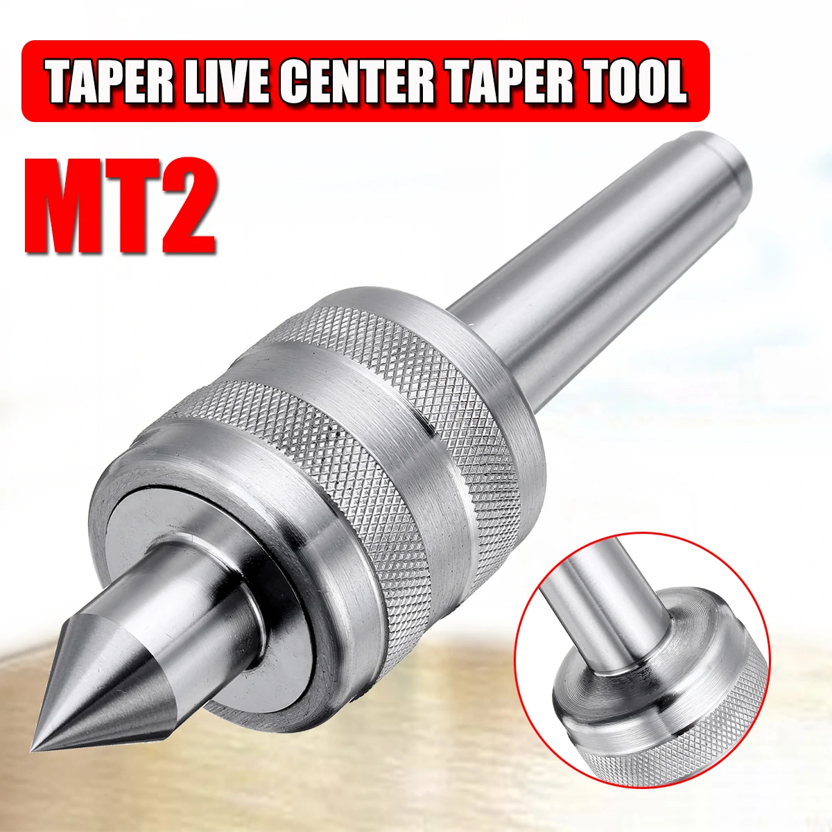 MT2 0.02 Inch CNC Precision Steel Lathe Live Center Taper Tool Triple Bearing